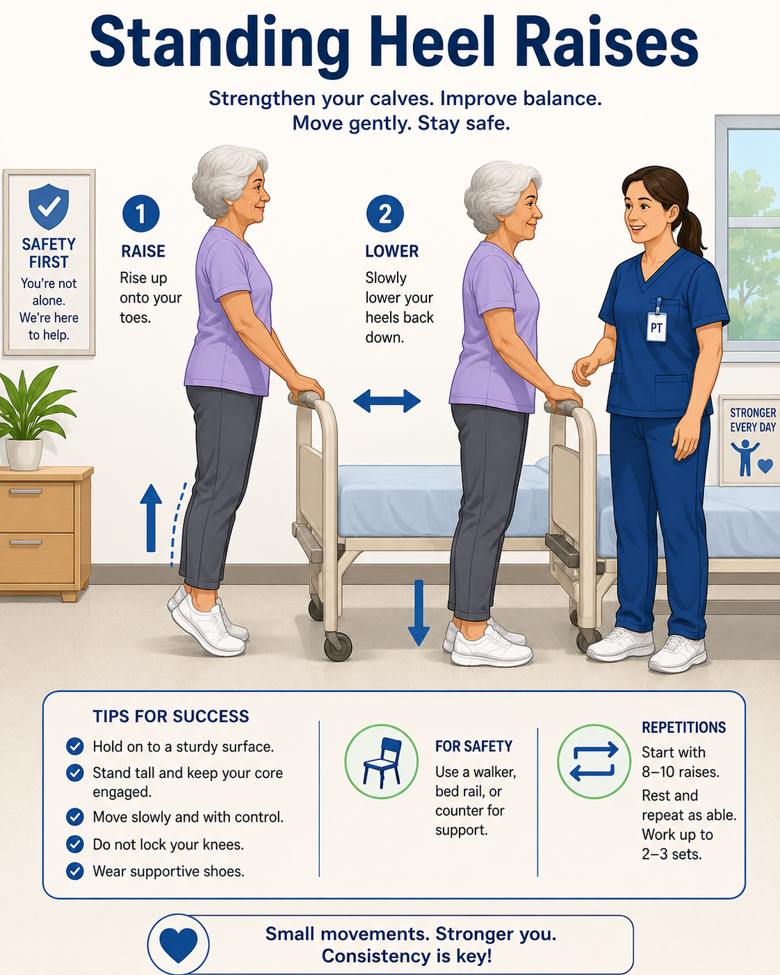 Standing Heel Raises illustrated guide